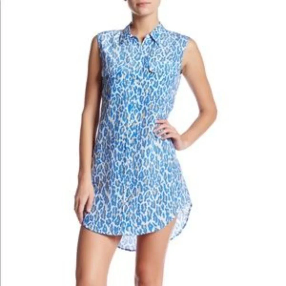 Equipment signature print silk dress EUC
